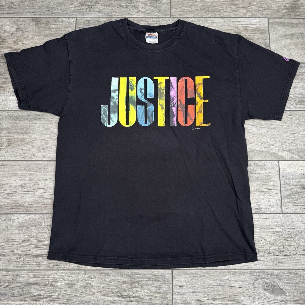 JUSTICE League Alex Ross T Shirt Graphitti Design DC Comics Super Hero Size XL